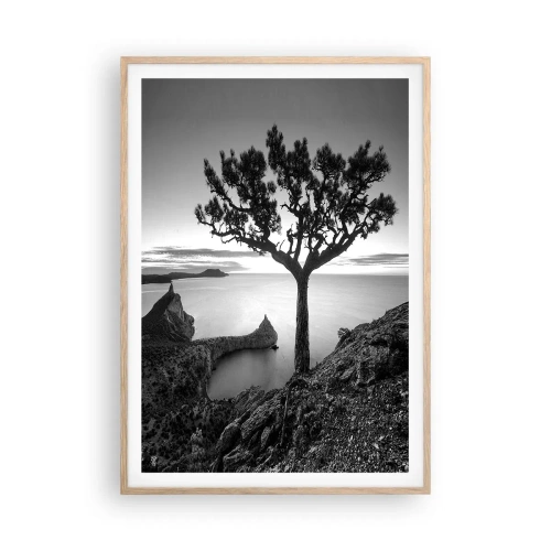 Een poster in een licht eiken lijst - Stilte aan de horizon - 70x100 cm