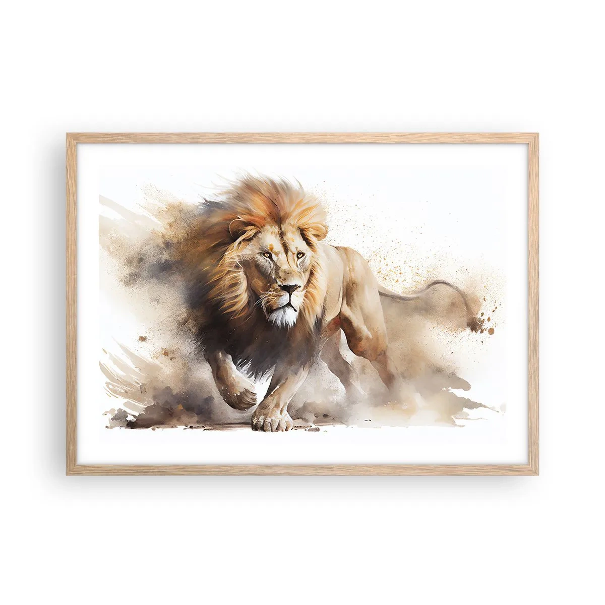 Een poster in een licht eiken lijst - De koning vertrekt - 70x50 cm