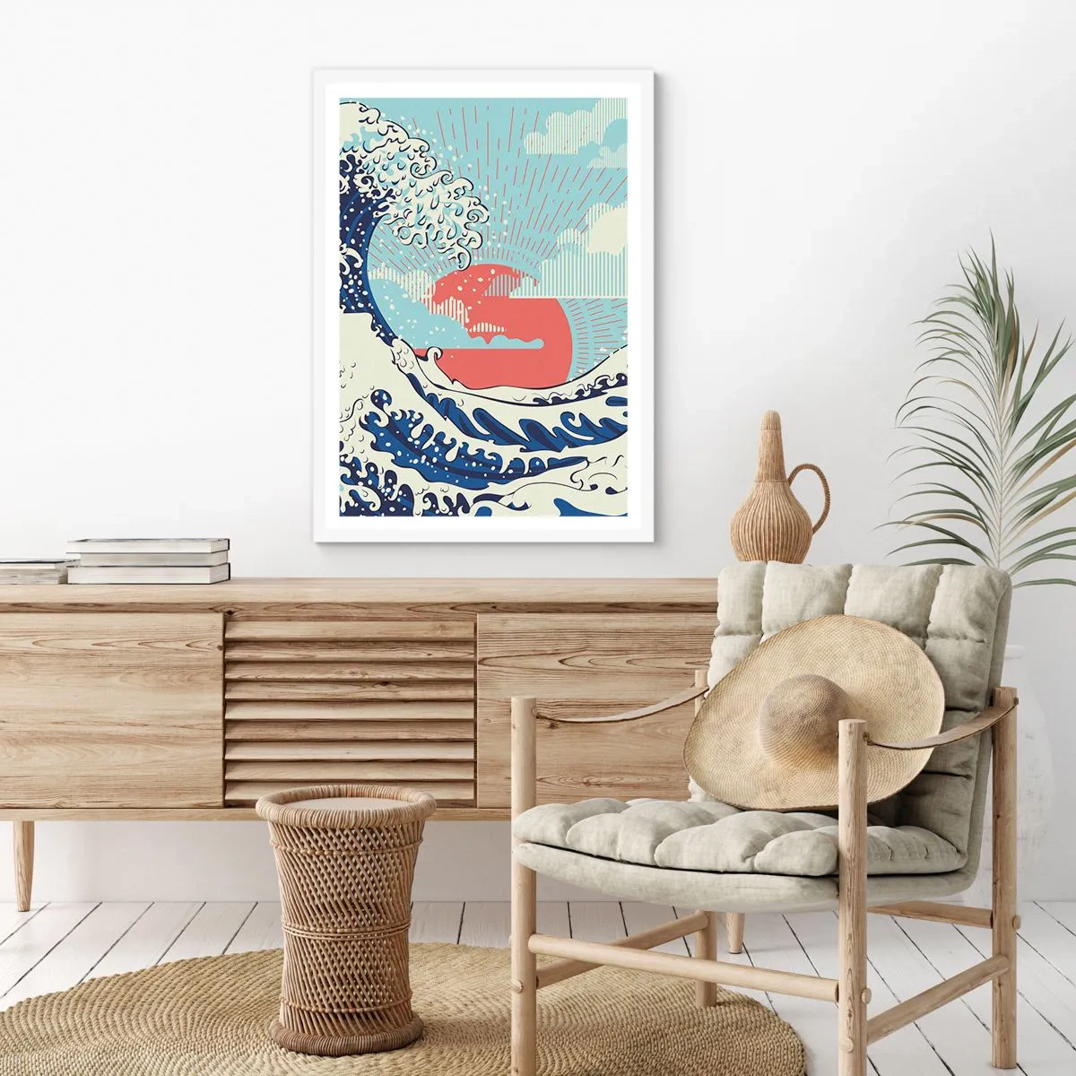 Poster in een witte lijst - Van Japanse inspiratie - 50x70 cm