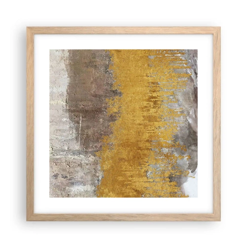 Een poster in een licht eiken lijst - Een gouden explosie - 40x40 cm