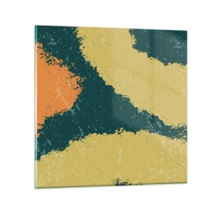 Schilderen op glas - Abstractie – langzame beweging - 60x60 cm