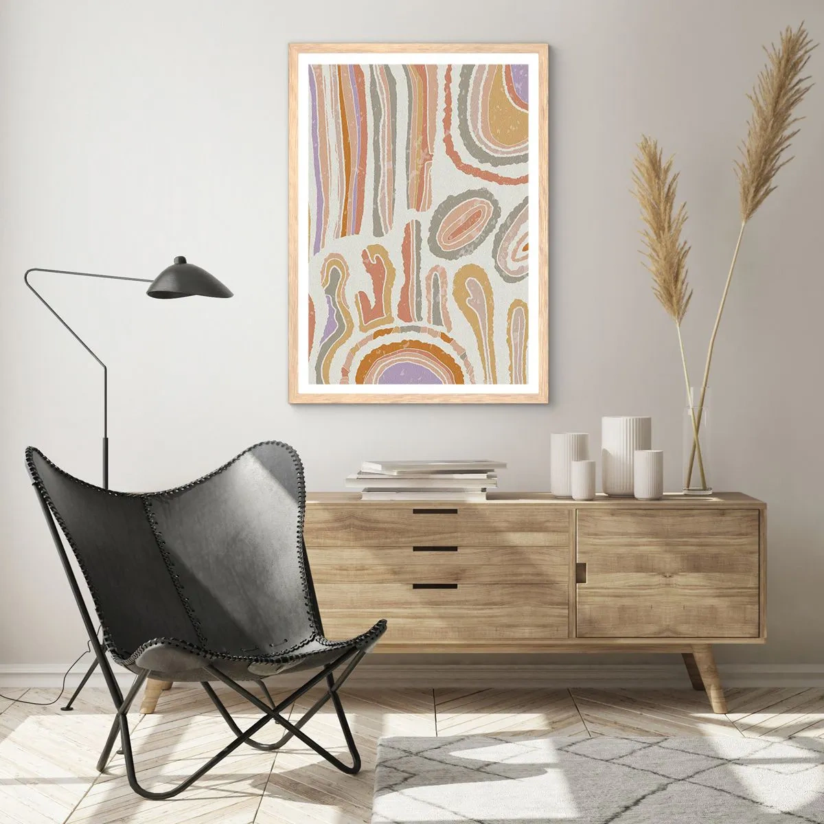Een poster in een licht eiken lijst - Kleurrijke doorsneden - 50x70 cm