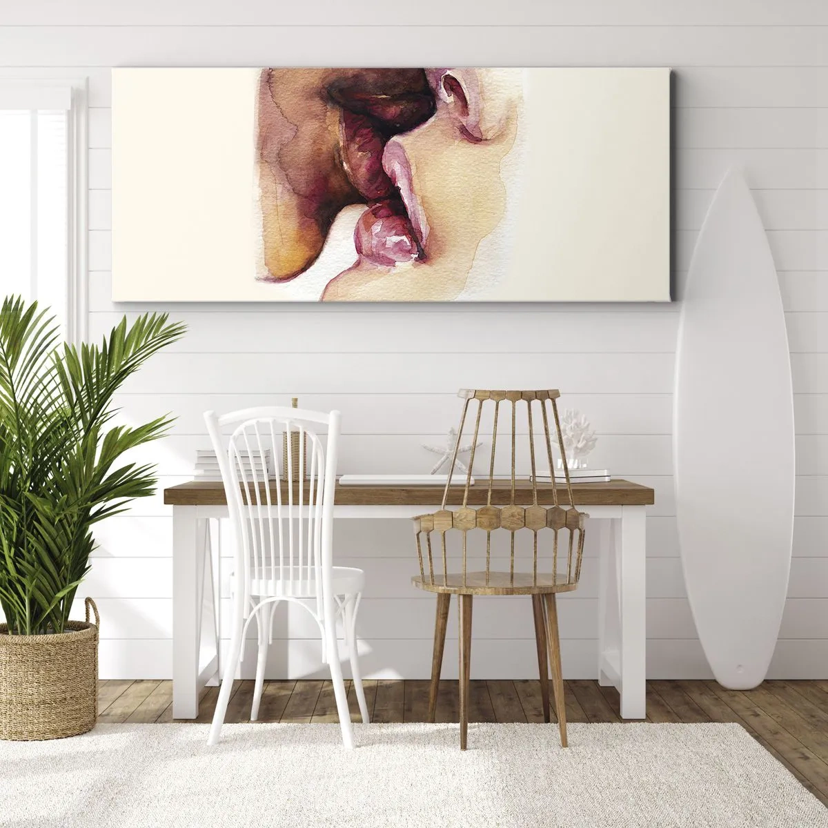 Schilderen op canvas - Zoals dag en nacht, aarde en lucht - 90x30 cm