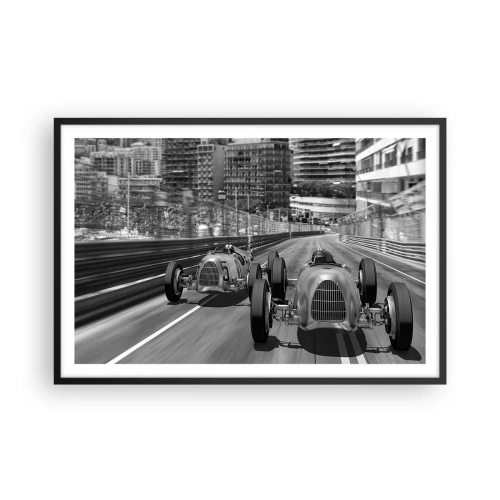 Poster in een zwarte lijst - Lang geleden in Monte Carlo - 91x61 cm