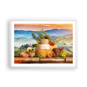 Poster in een witte lijst - De Italiaanse levensvreugde - 70x50 cm