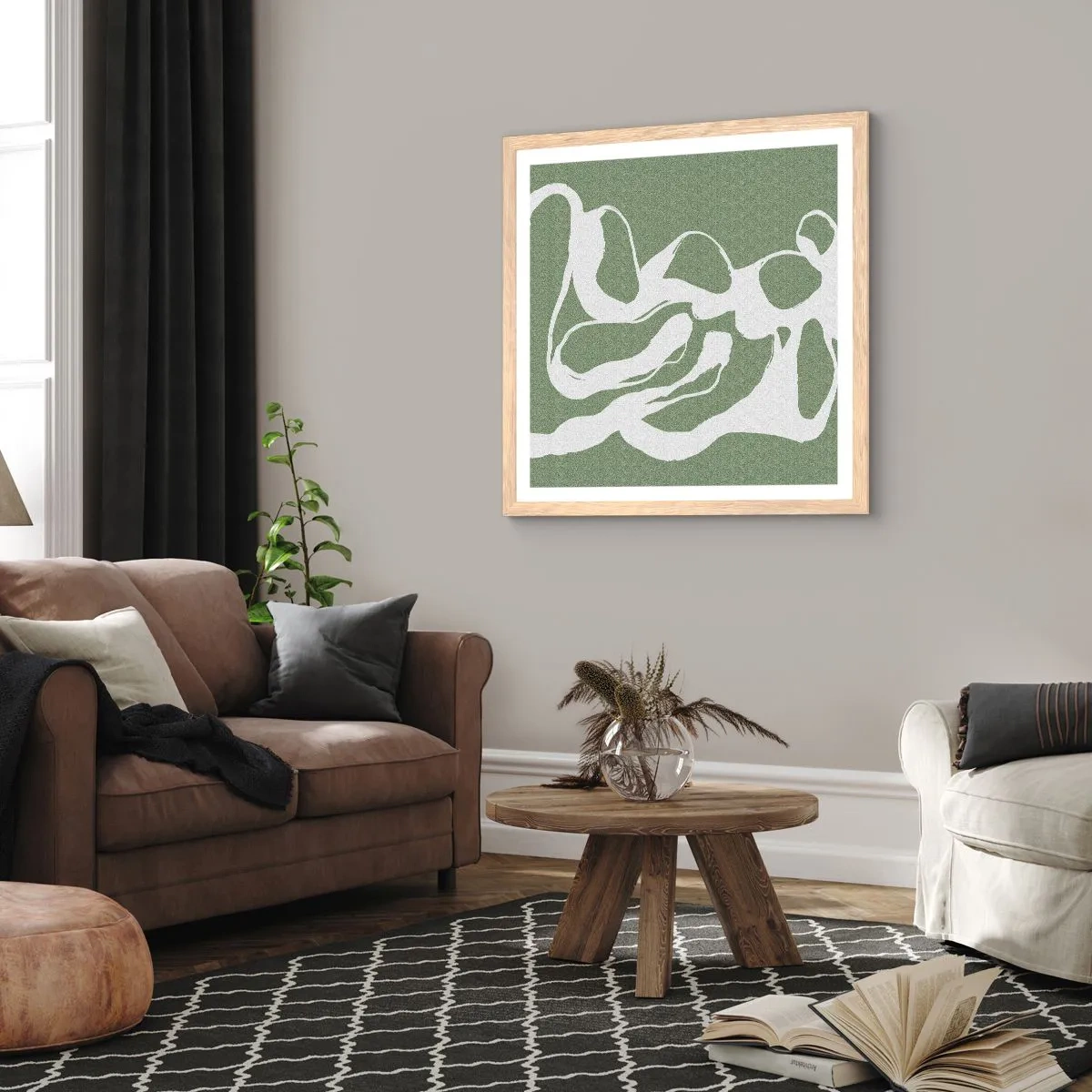 Een poster in een licht eiken lijst - De roep van de ruimte - 60x60 cm