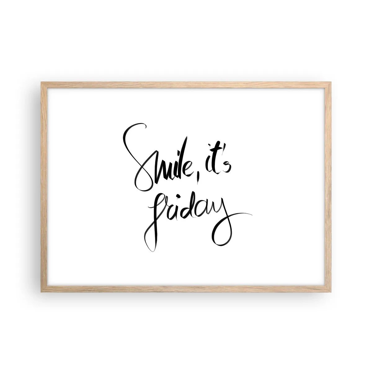 Een poster in een licht eiken lijst - Echte vreugde - 70x50 cm