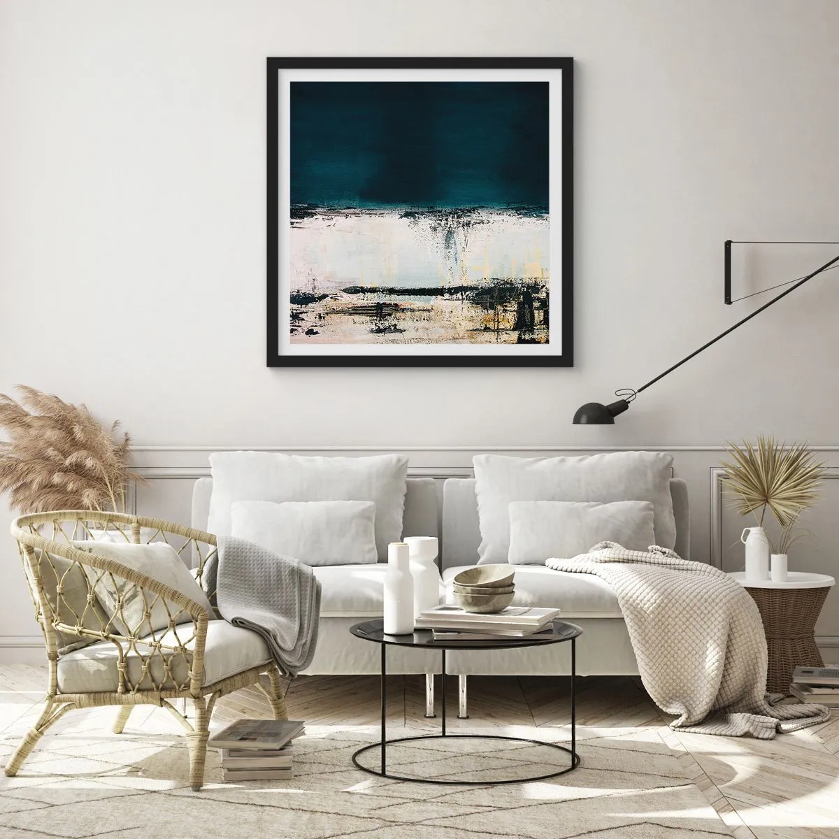 Poster in een zwarte lijst - Horizontale compositie - 30x30 cm