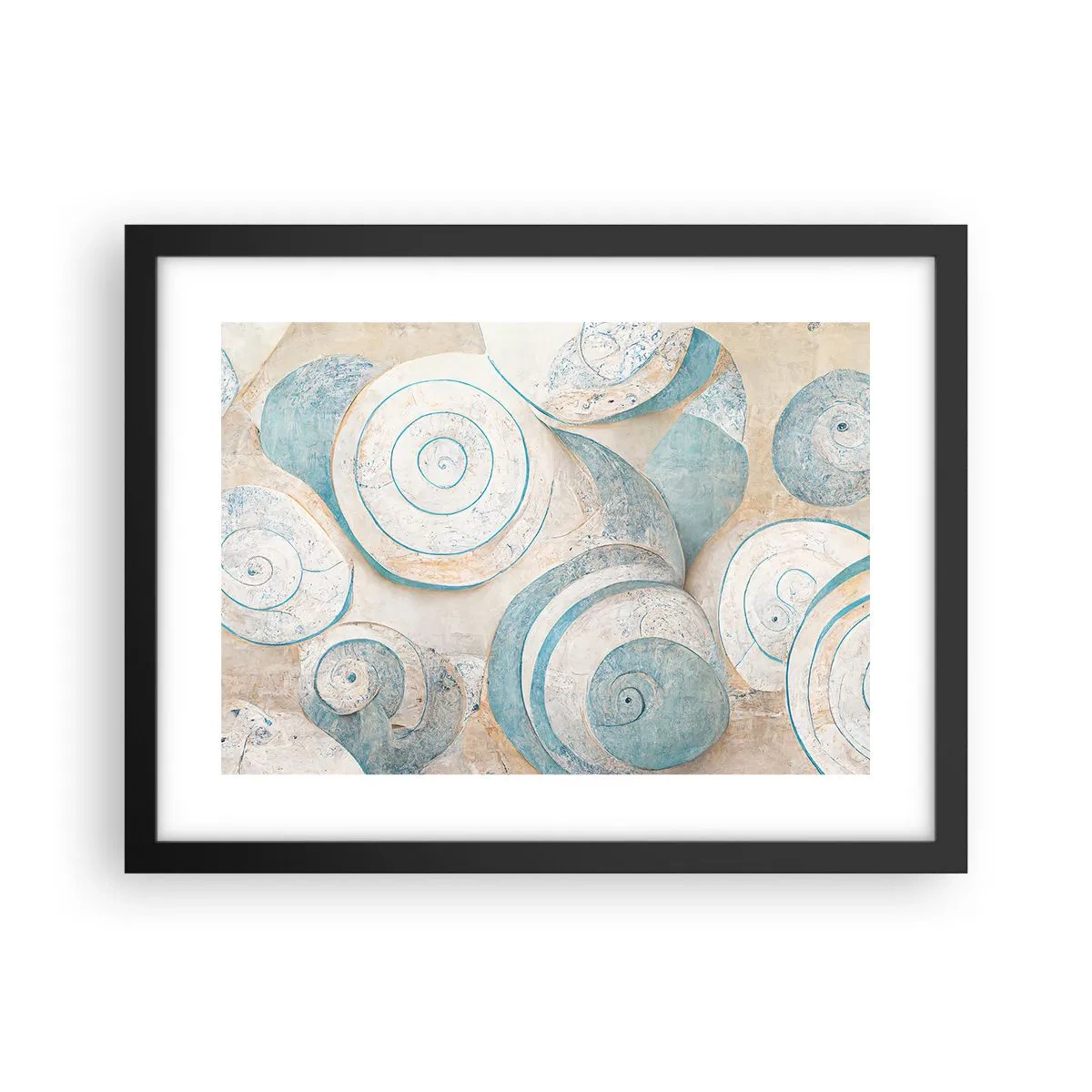 Poster in een zwarte lijst - Wat zit er in de schelp? - 40x30 cm