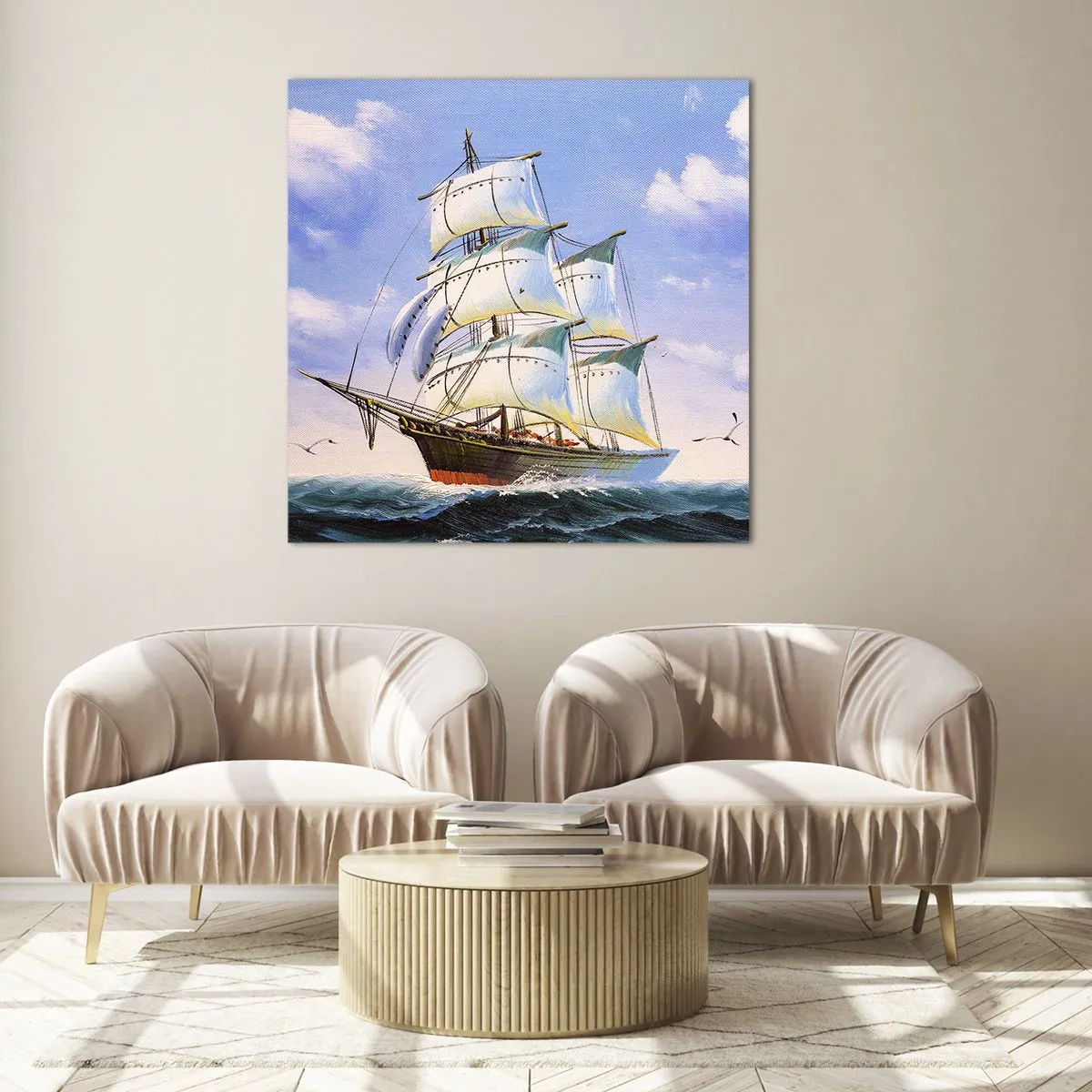 Schilderen op glas - Trots met de wind - 50x50 cm