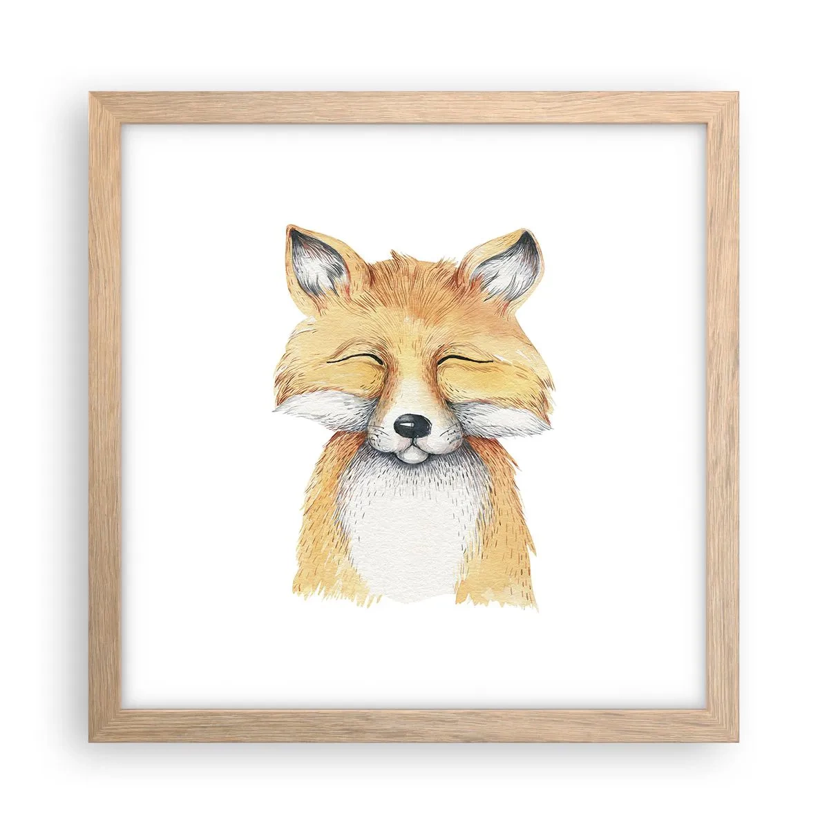 Een poster in een licht eiken lijst - Vossenstemmingen - 30x30 cm
