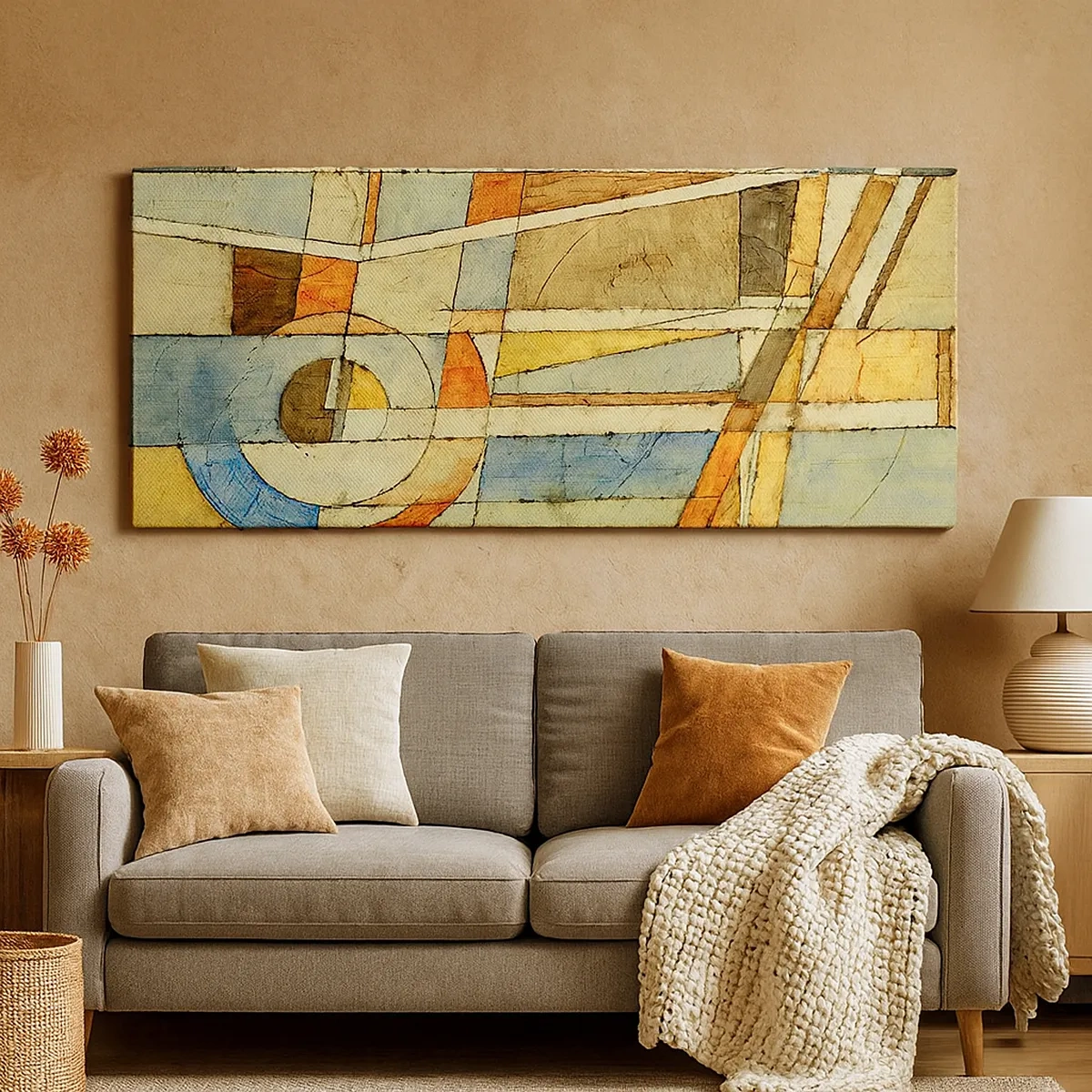 Schilderen op canvas - Kubisme op de bouwplaats - 30x30 cm