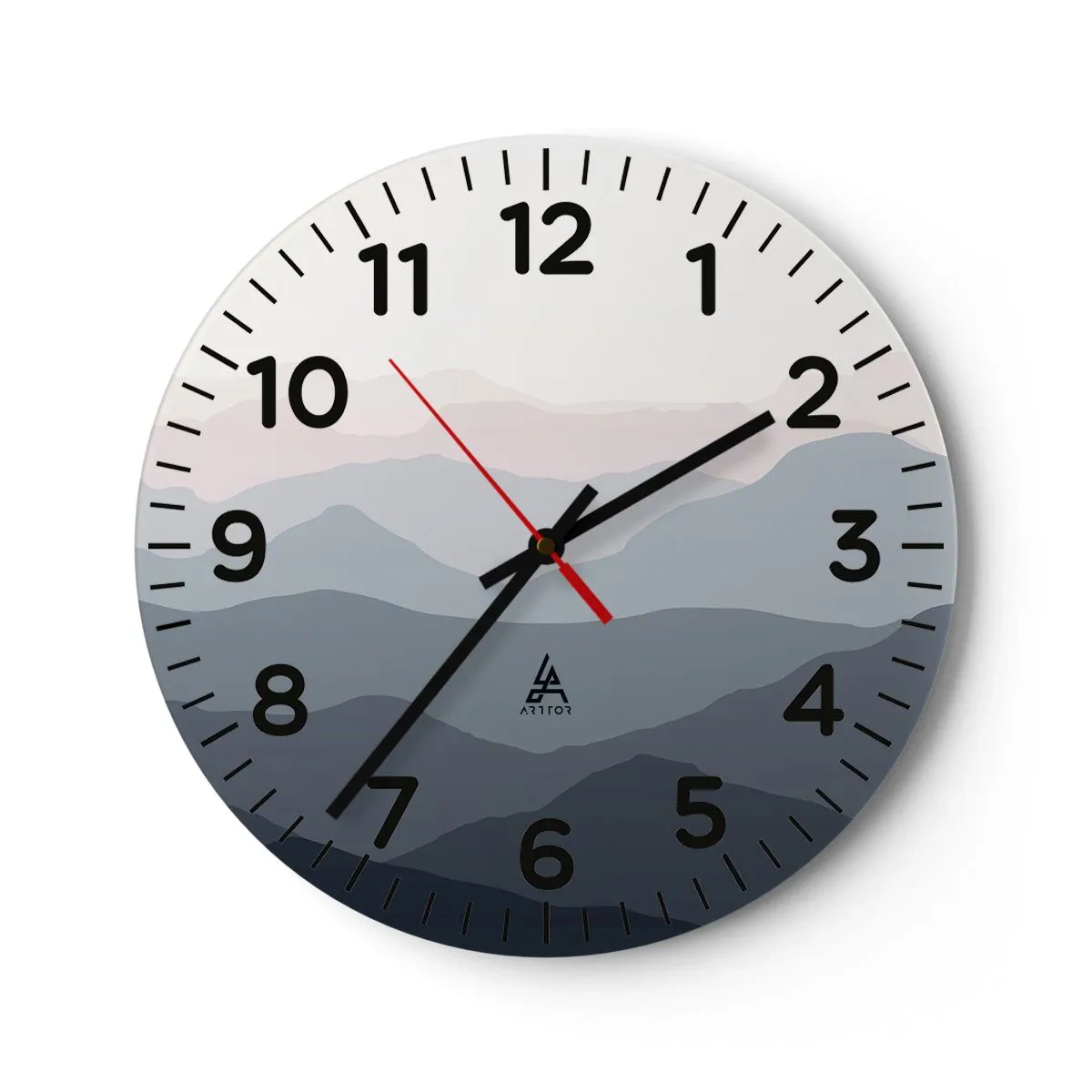 Wandklok - Klok - Golven van de bergen - 40x40 cm