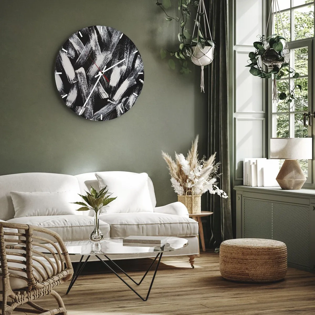 Wandklok - Klok - Abstractie in de industriële spirit - 40x40 cm