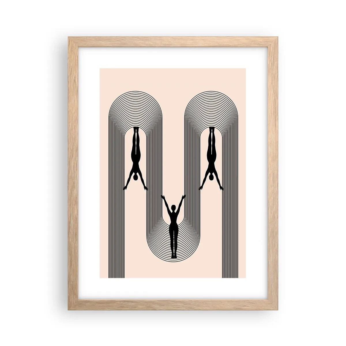 Een poster in een licht eiken lijst - Op zijn kop - 30x40 cm