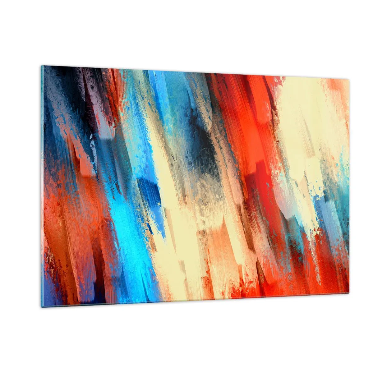 Schilderen op glas - Een cascade van kleuren - 120x80 cm