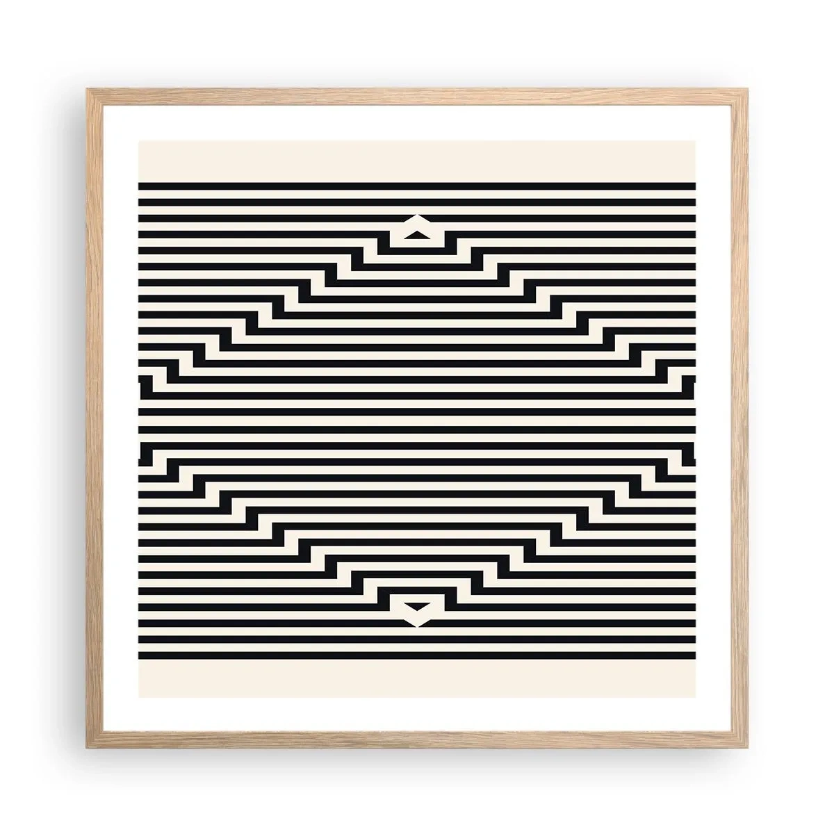 Een poster in een licht eiken lijst - Geometrische illusie - 60x60 cm