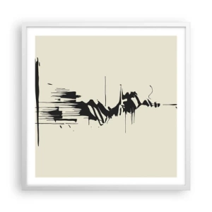 Poster in een witte lijst - Overhaaste abstractie - 60x60 cm