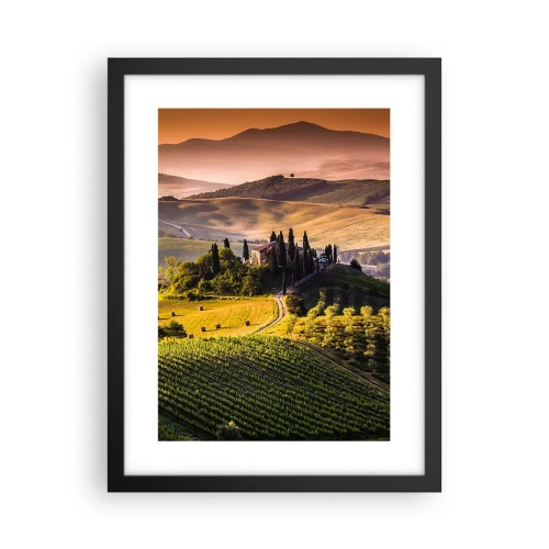 Poster in een zwarte lijst - Arcadia - het Toscaanse landschap - 30x40 cm