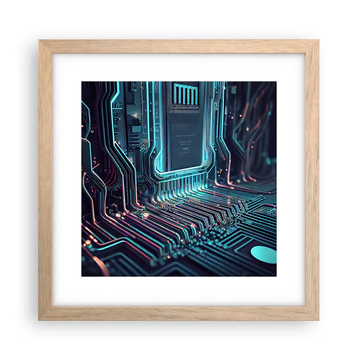 Een poster in een licht eiken lijst - Ik ben aan het denken… - 30x30 cm