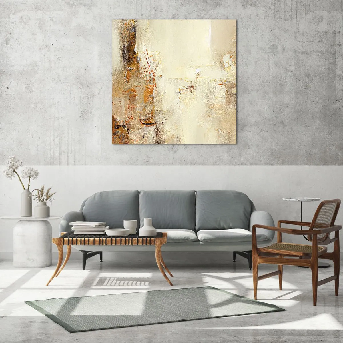 Schilderen op glas - Ziel van Amber - 60x60 cm