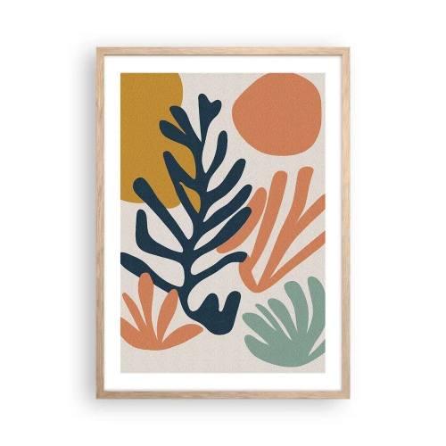 Een poster in een licht eiken lijst - Koraalzeeën - 50x70 cm