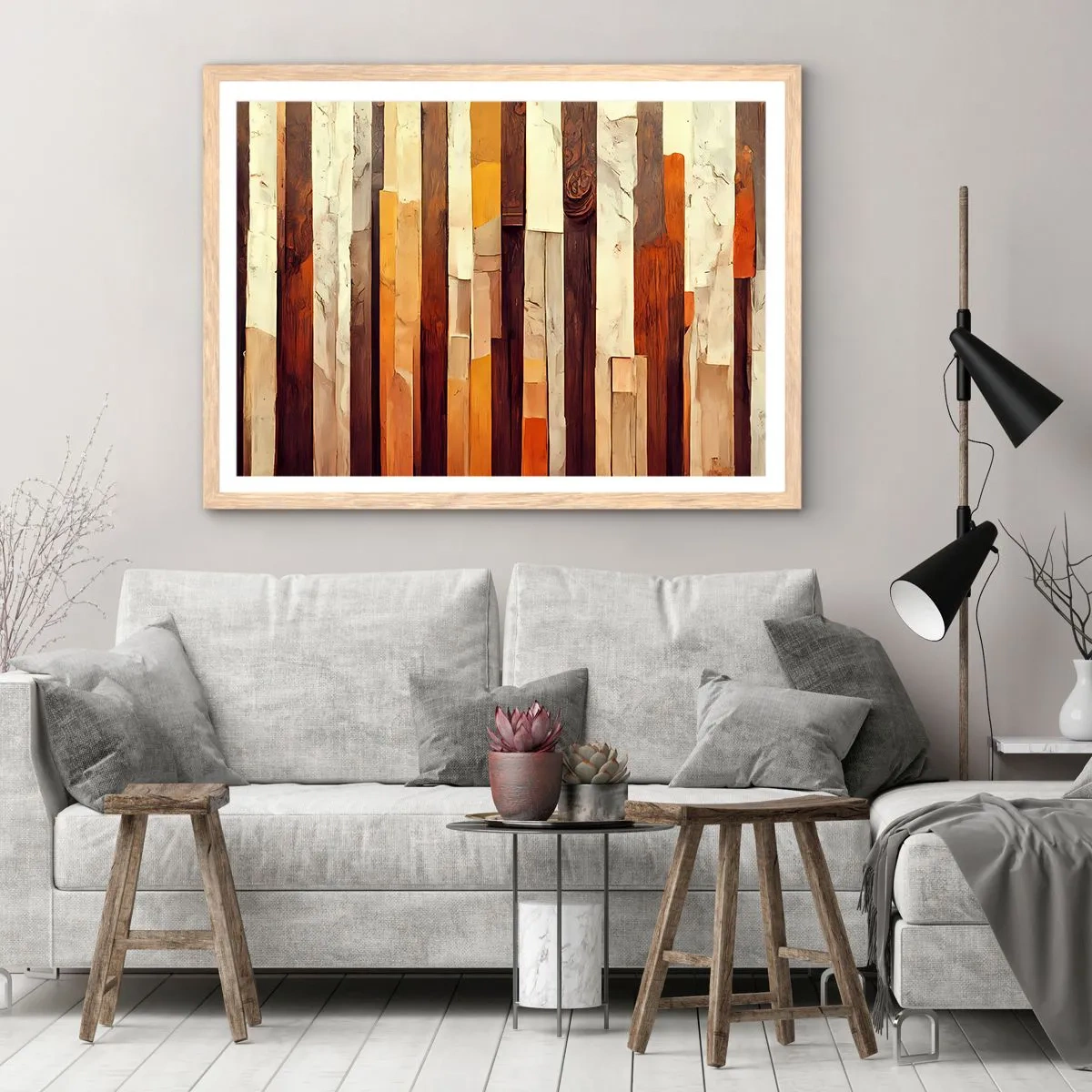 Een poster in een licht eiken lijst - Anthem van de bosbomen - 100x70 cm