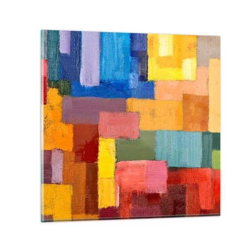 Schilderen op glas - Elk is anders, allemaal kleurrijk - 50x50 cm
