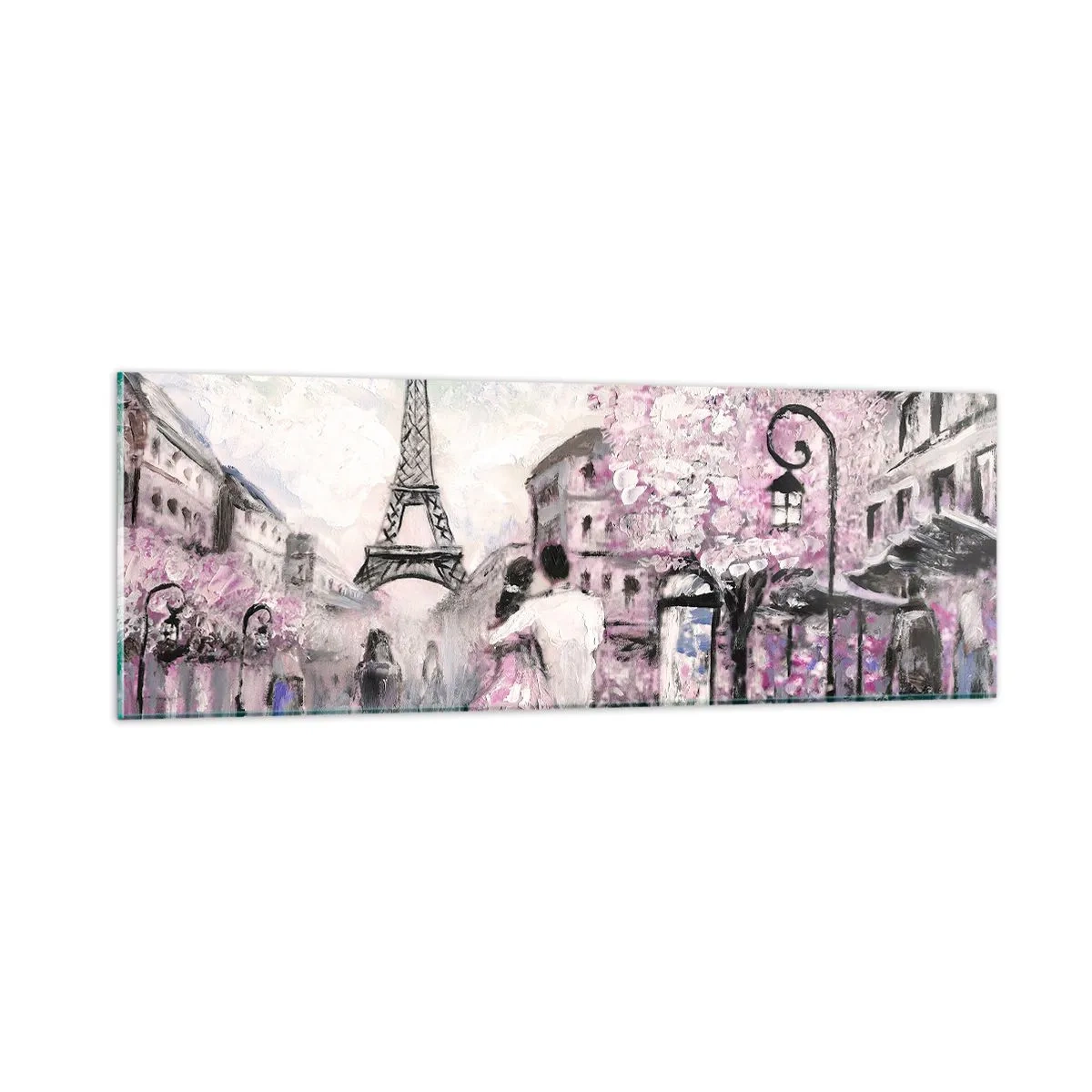 Schilderen op glas - Hoe verliefd te worden is alleen in ... - 90x30 cm