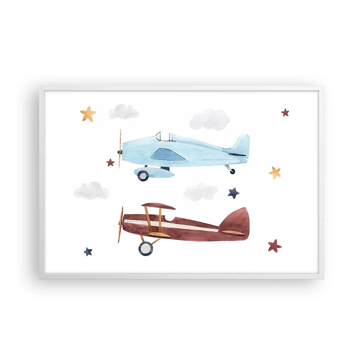 Poster in een witte lijst - Meneer Piloot, we wachten! - 91x61 cm