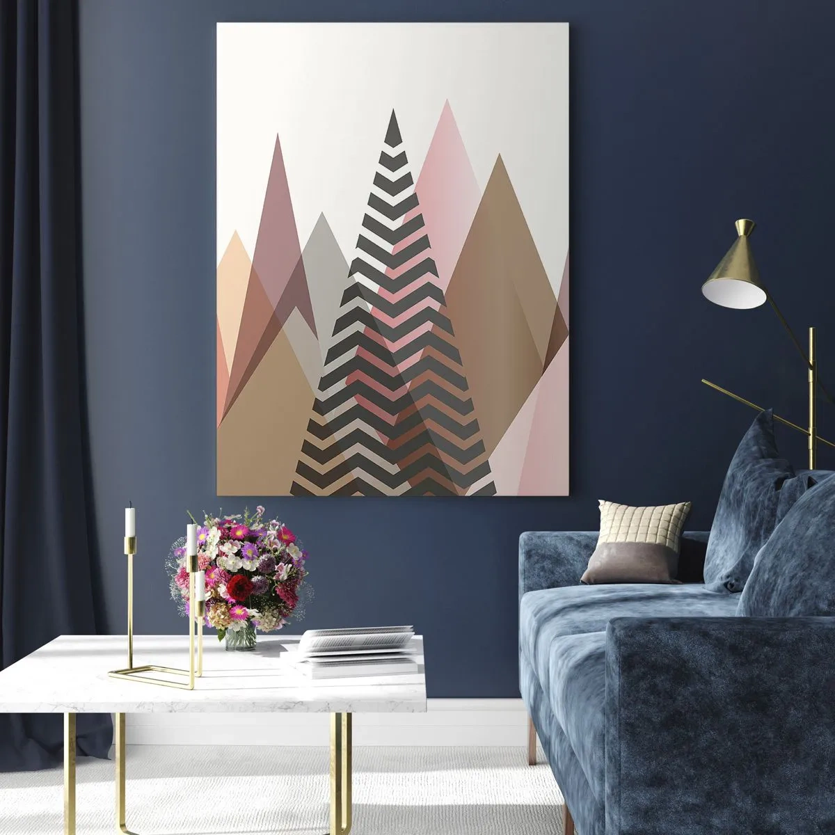 Schilderen op glas - Piramidaal uitzicht - 50x70 cm
