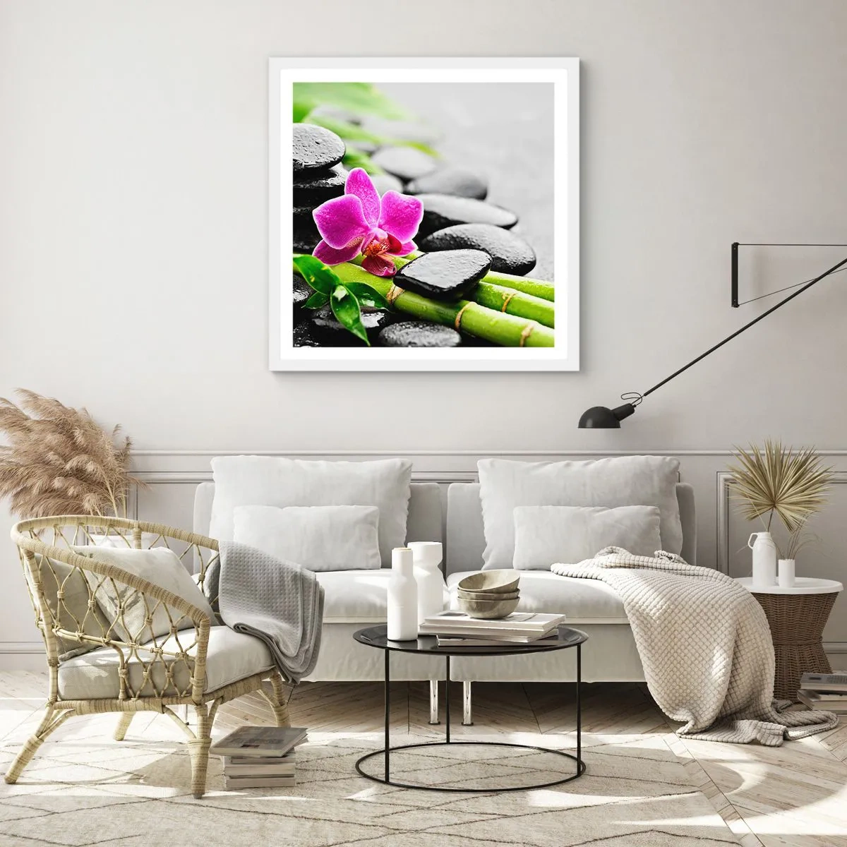 Poster in een witte lijst - In een vrede evenwicht - 40x40 cm