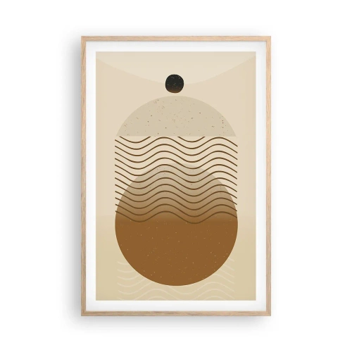 Een poster in een licht eiken lijst - Over de oorsprong van geometrische figuren - 61x91 cm