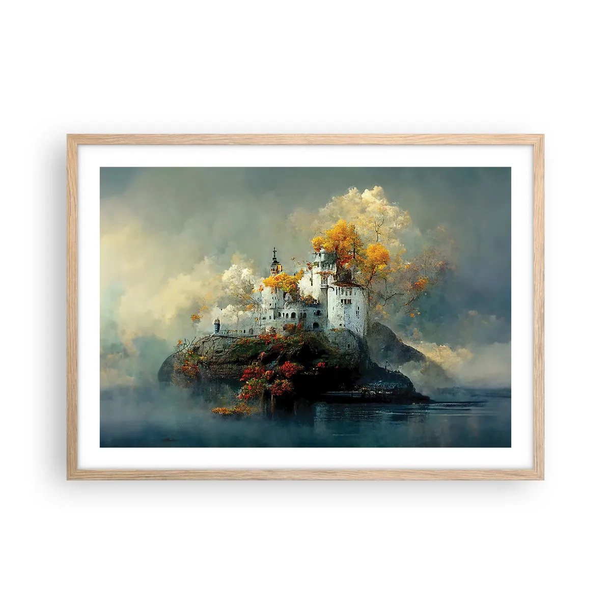 Een poster in een licht eiken lijst - Het begin van een romantisch verhaal - 70x50 cm