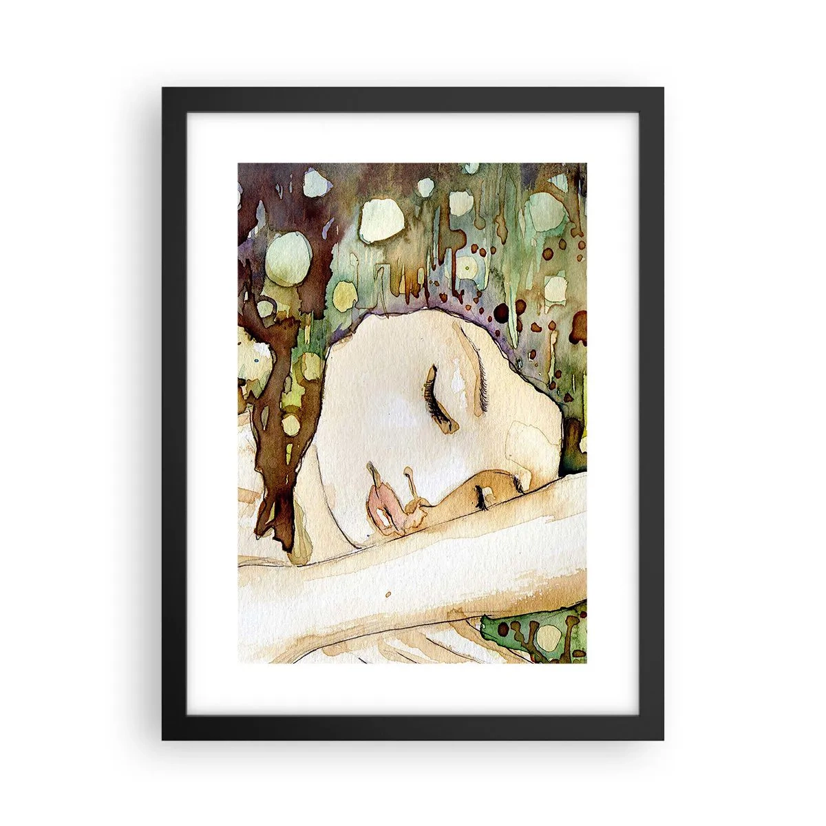 Poster in een zwarte lijst - Een smaragd-violette droom - 30x40 cm