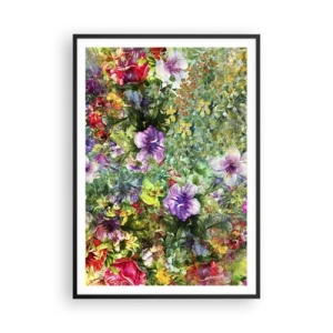 Poster in een zwarte lijst - In bloemen voor verderf - 70x100 cm