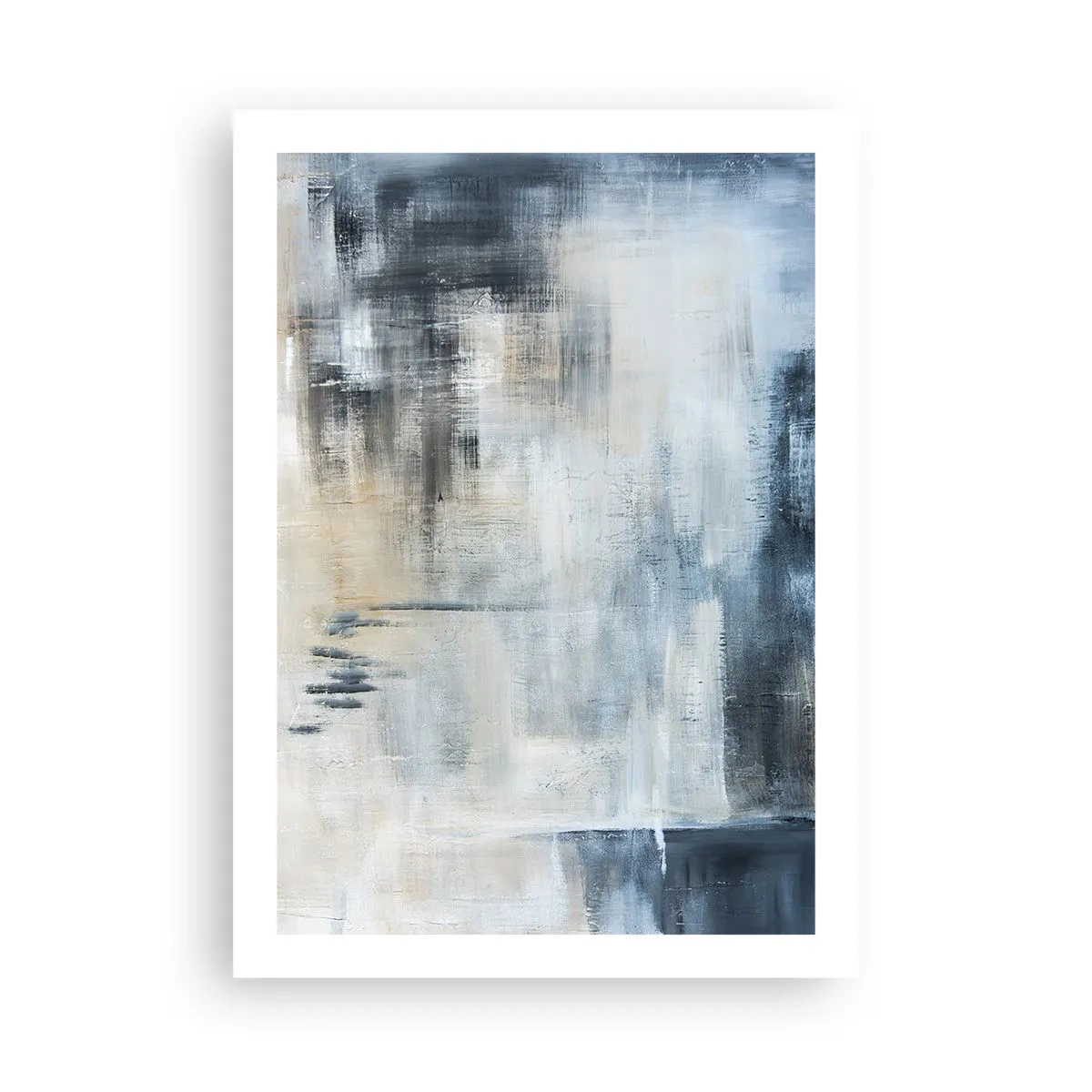 Poster - Achter het blauwe gordijn - 50x70 cm