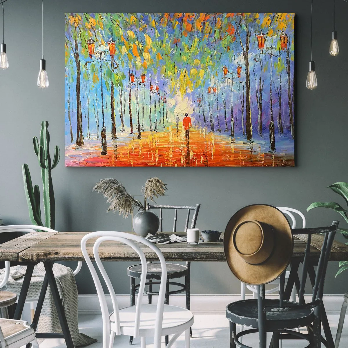 Schilderen op canvas - Nachtlied van regen - 70x50 cm