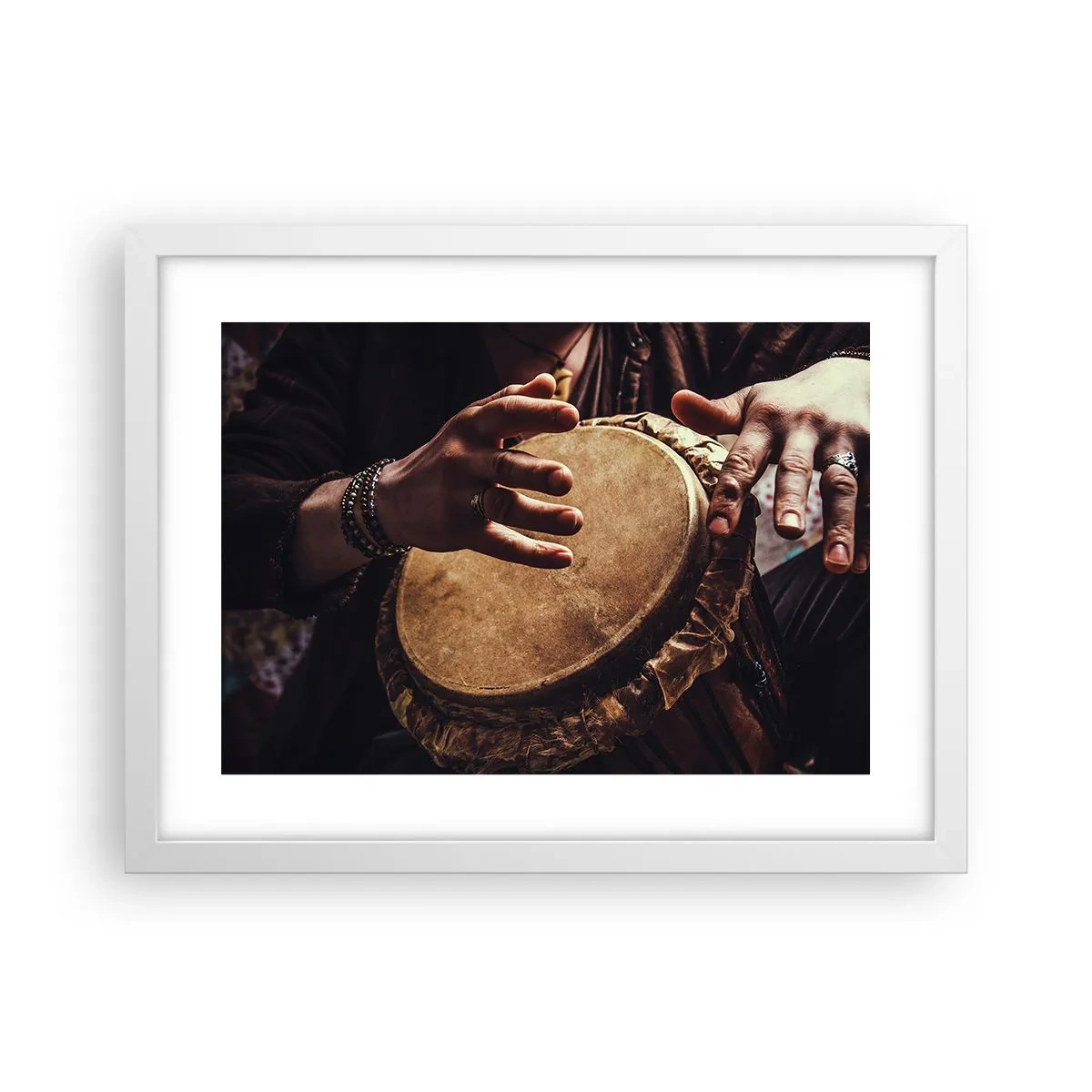 Poster in een witte lijst - Op het ritme van het hart - 40x30 cm