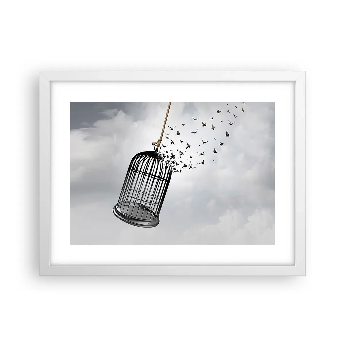 Poster in een witte lijst - Geloof ... Hoop ... Vrijheid! - 40x30 cm