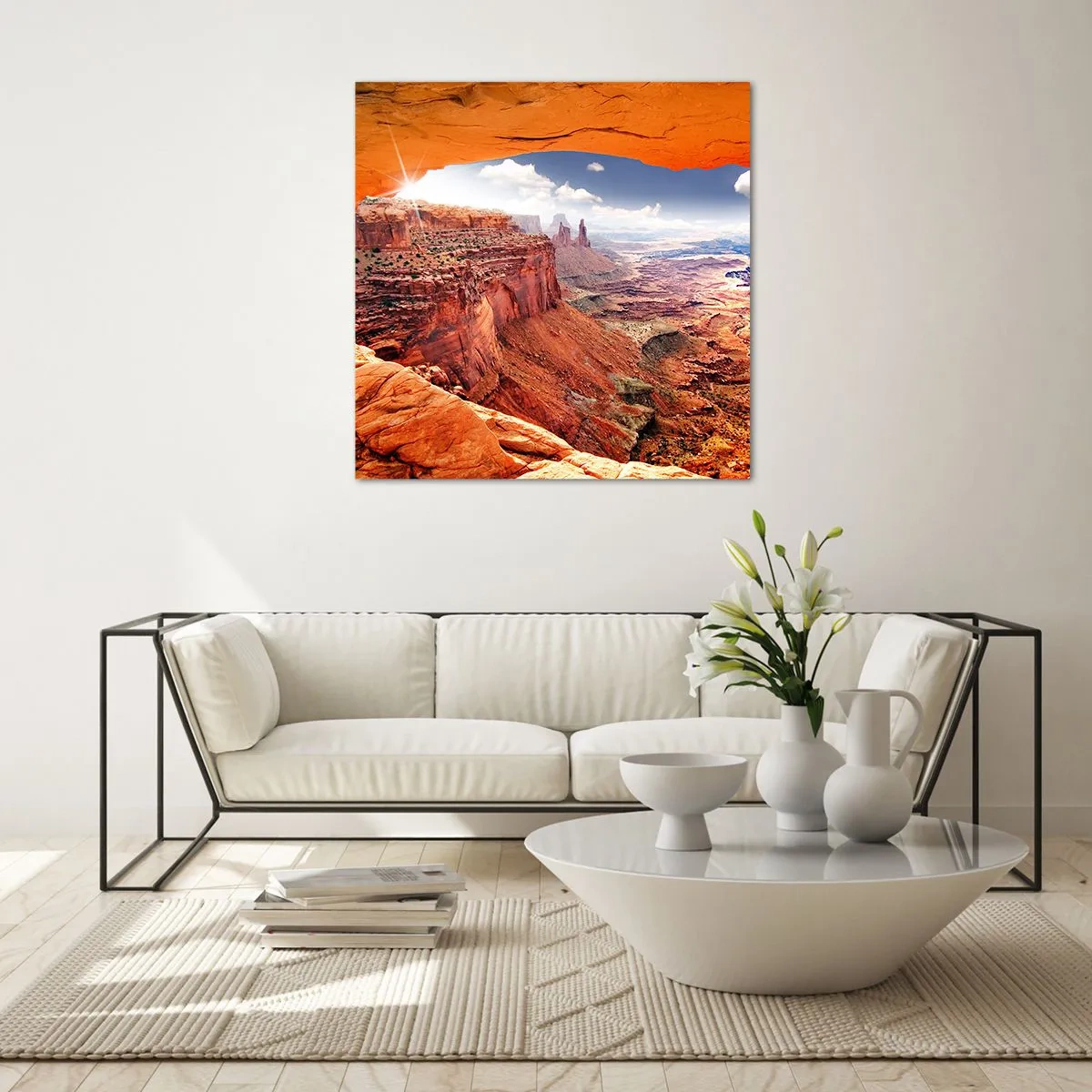 Schilderen op glas - Door de natuur zelf gebeeldhouwd - 70x70 cm