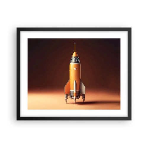 Poster in een zwarte lijst - Het begint met een droom - 50x40 cm