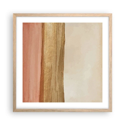 Een poster in een licht eiken lijst - Verticale compositie - 50x50 cm