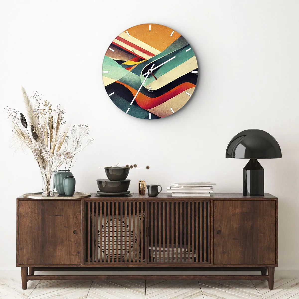 Wandklok - Klok - Intensieve compositie - 40x40 cm
