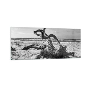 Schilderen op glas - Zee sculptuur - 100x40 cm