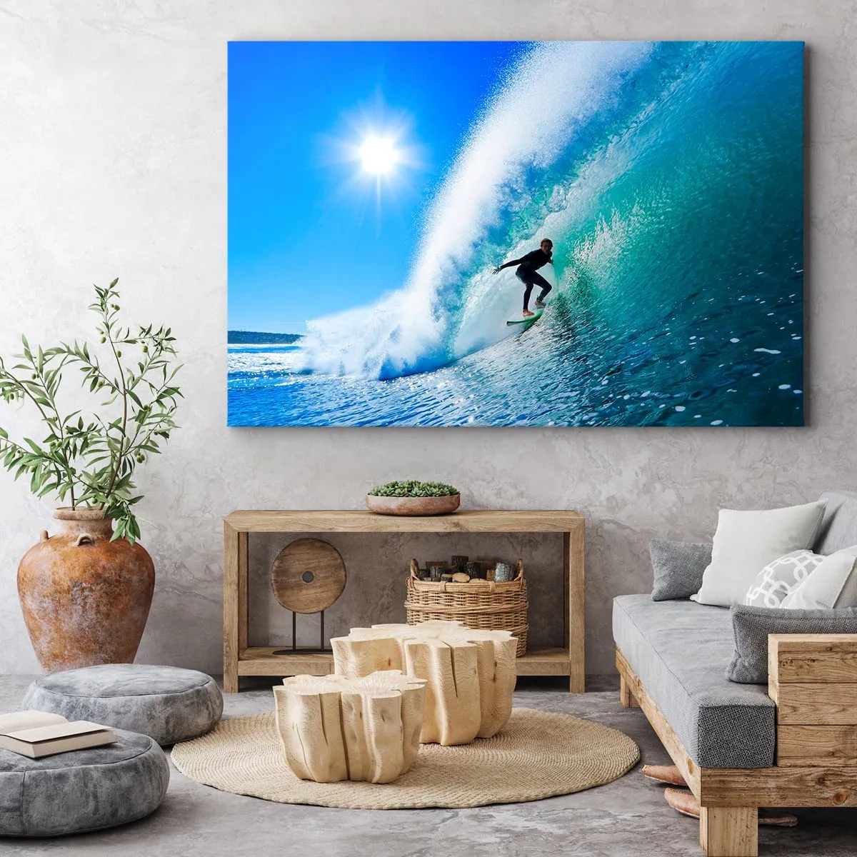 Schilderen op canvas - Door het grote blauw - 120x80 cm