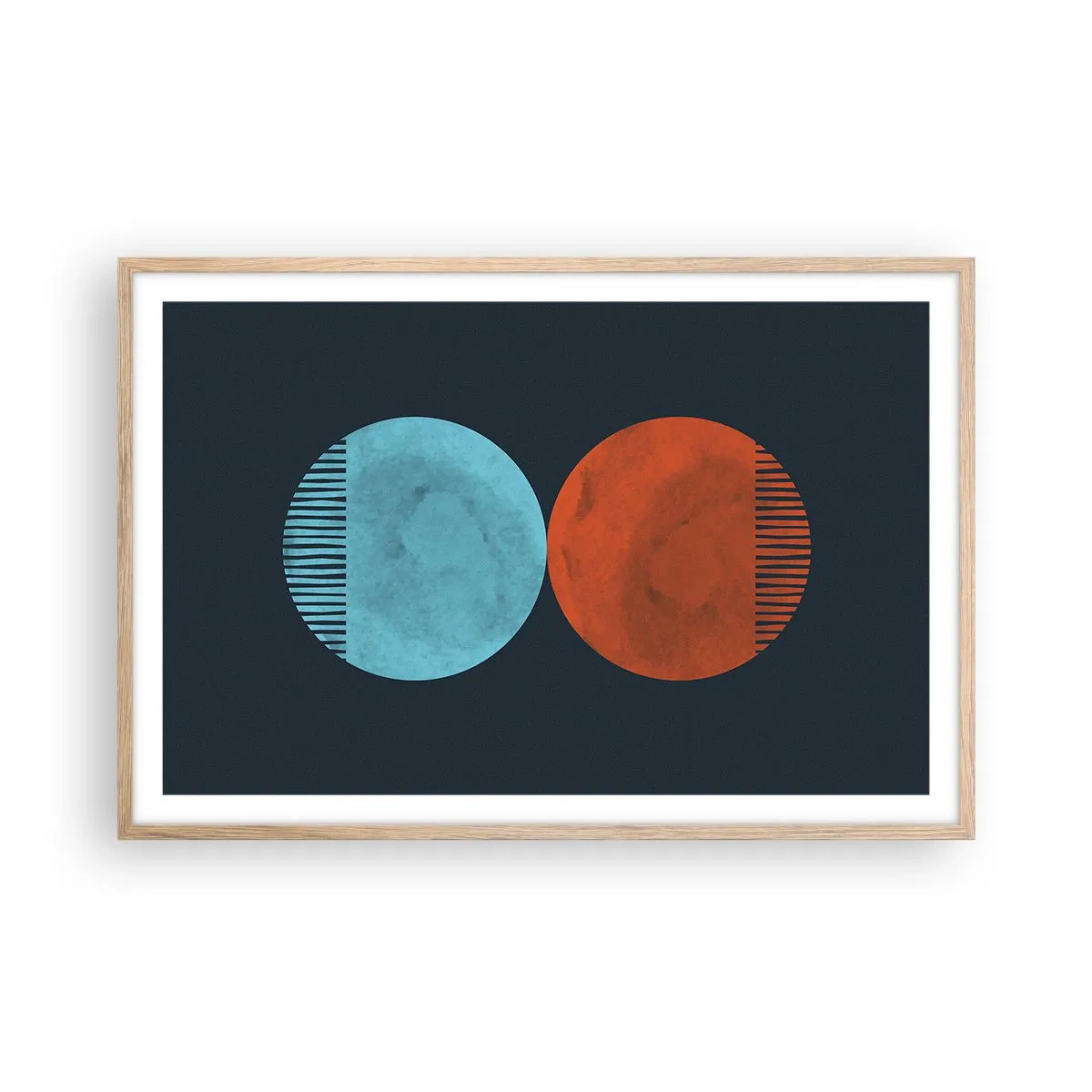 Een poster in een licht eiken lijst - Alleen geometrie? - 91x61 cm