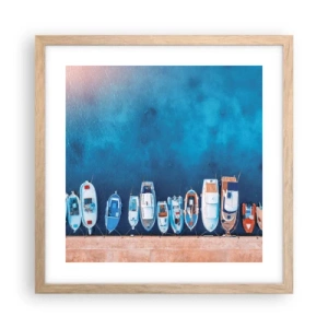 Een poster in een licht eiken lijst - In één rij - 40x40 cm