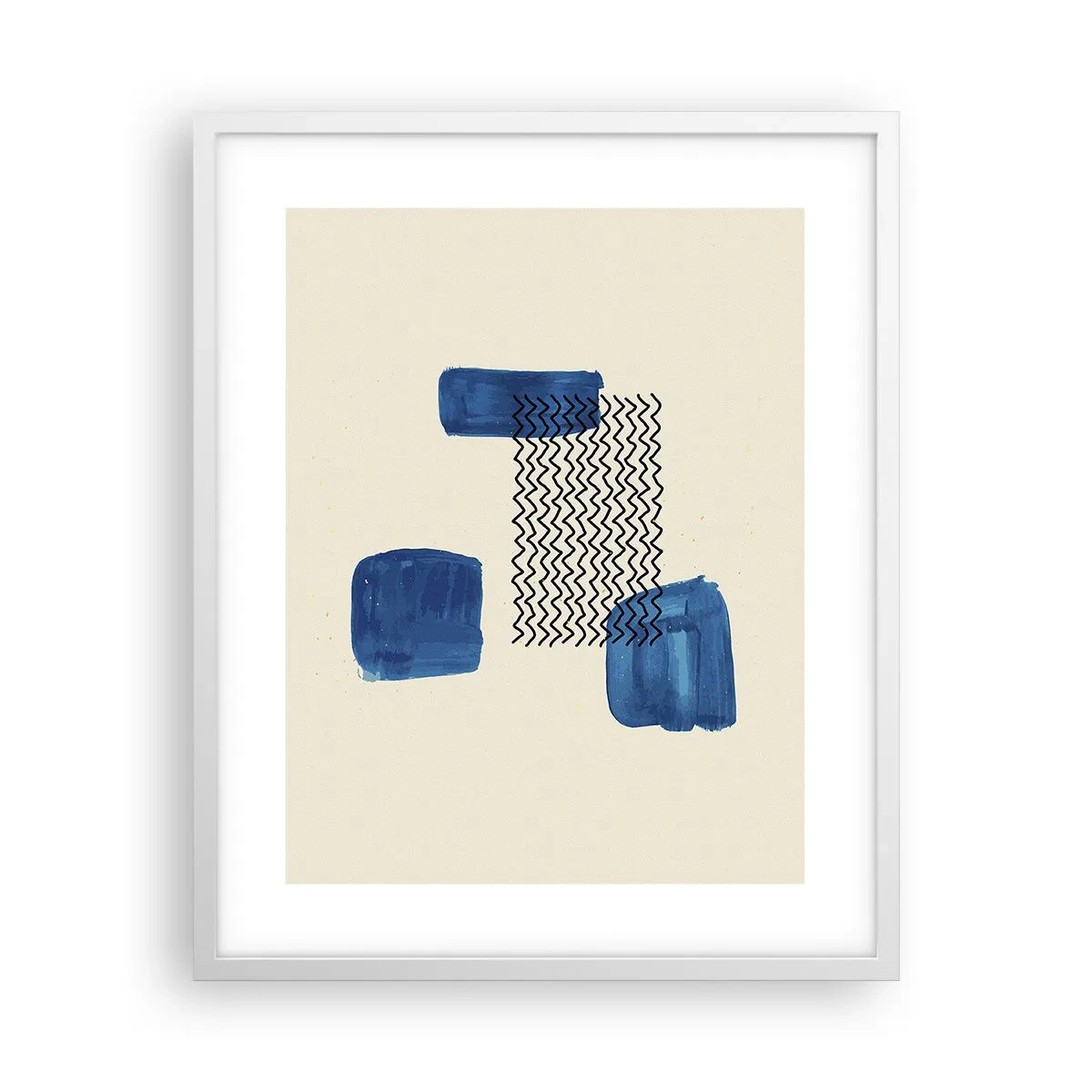 Poster in een witte lijst - Een abstract kwartet - 40x50 cm