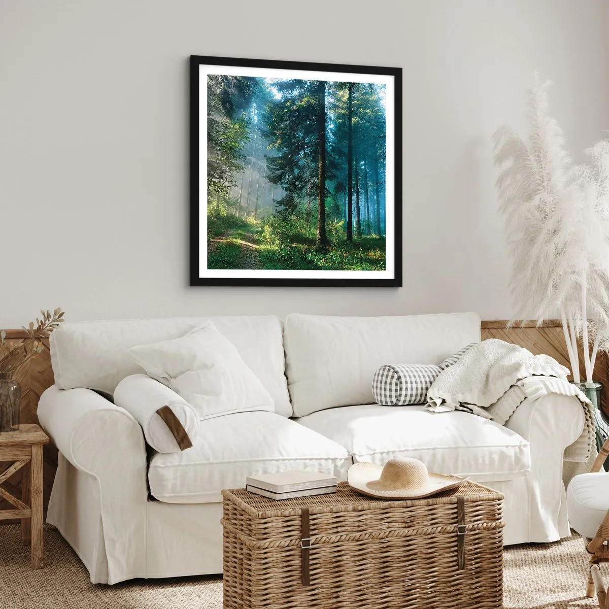 Poster in een zwarte lijst - Stralend in de ochtend - 30x30 cm